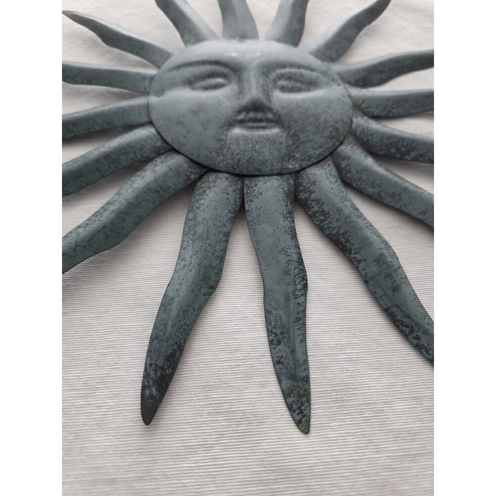 Rustic Metal Sun Wall Art Patina Celestial 90s Vintage - Picture 2 of 7